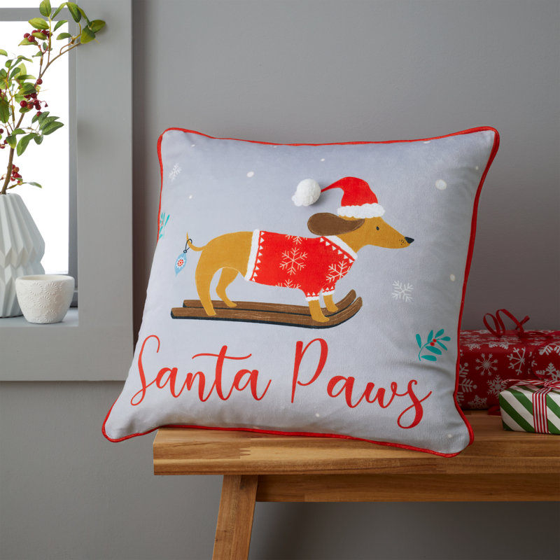 Christmas Santa Paws Cushion