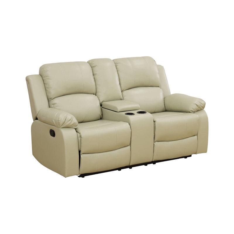 Ensemble de salon inclinable en similicuir 2 pièces, Beige