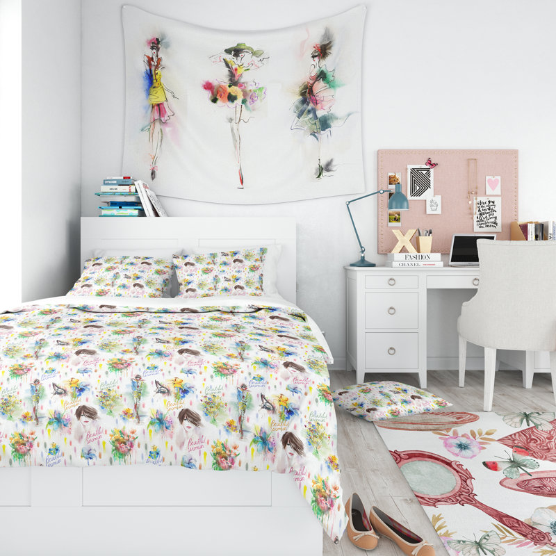 Ensemble de housse de couette modern adolescent, Housse de couette très grand + 2 taies décoratives