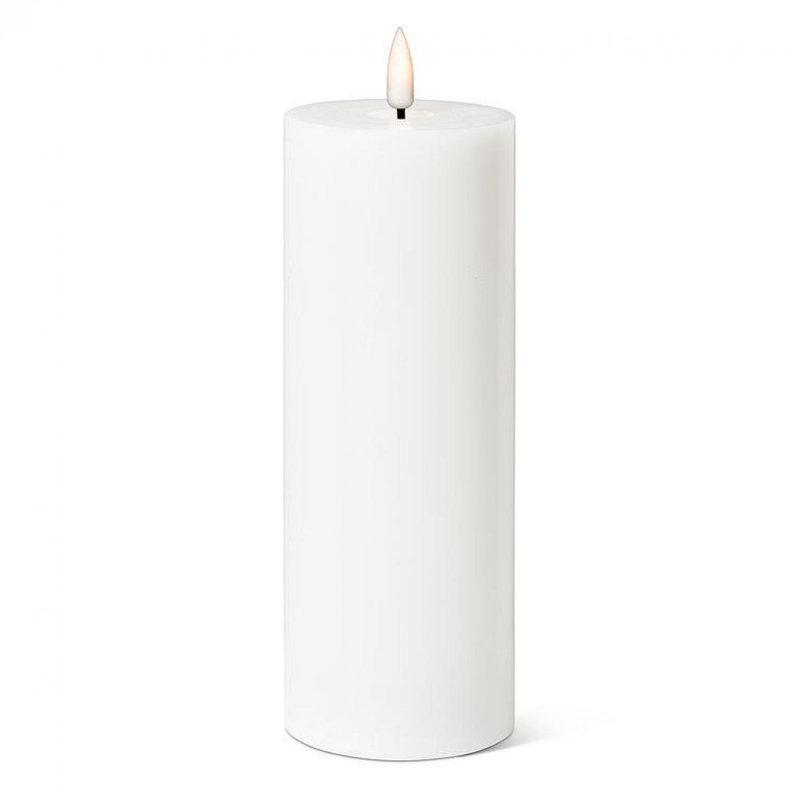 Bougie à DEL sans flamme, Blanc, 8 po x 3 po sans flamme