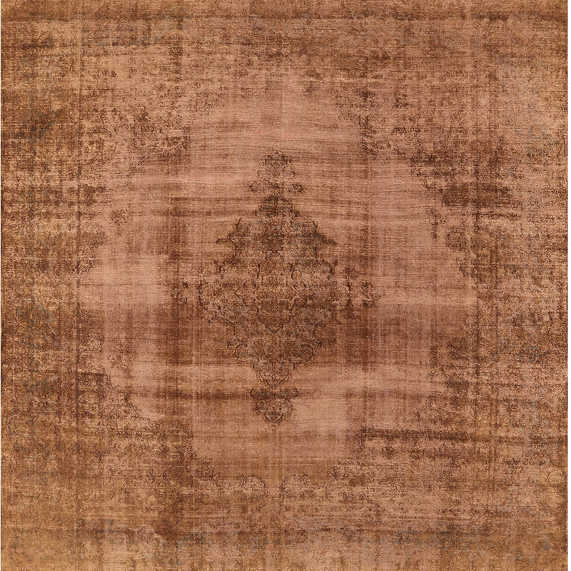 Tapis oriental orange, Carré 6 pi