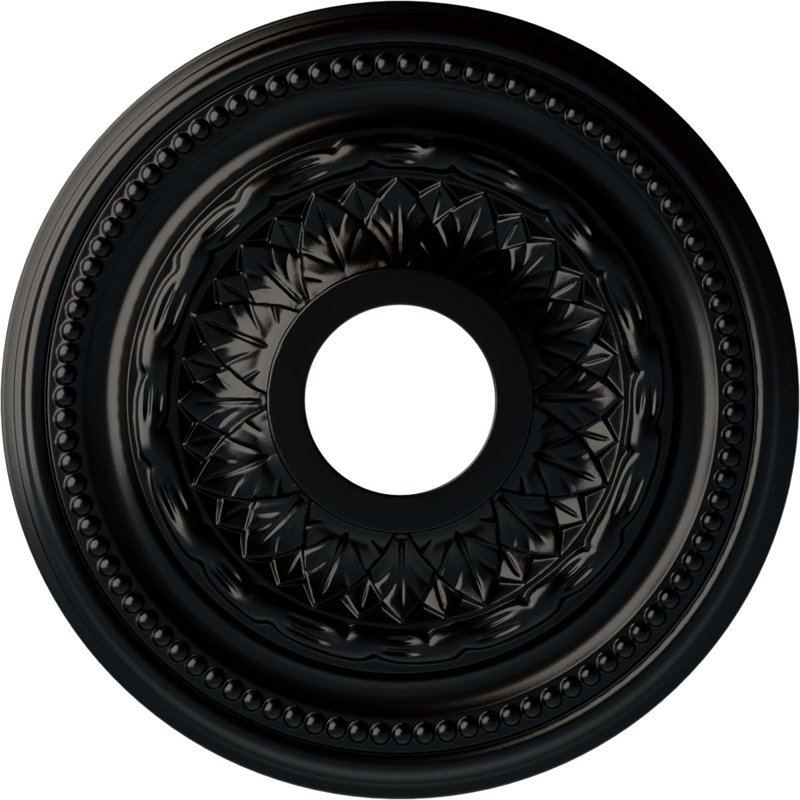 Médaillon de plafond H 15,75 po x l 15,75 po x P 1 po Galway, Noir de jais
