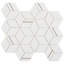 Carrelage mural mosaïque géométrique en marbre et laiton 14 po x 12 po Utopia (1,11 pi. Ca. / feuille)-59905677
