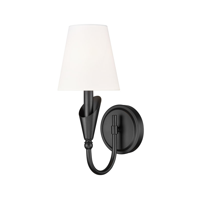 Applique murale moderne Elvin, Une lumière, H 14 po x l 5,75 po x P 8,5 po, Noir mat