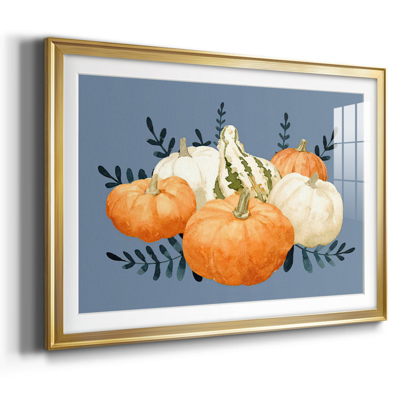 Autumn Autumn and Blues II, reproduction d'art encadrée, Or, H 19 po x l 27 po x P 1,5 po