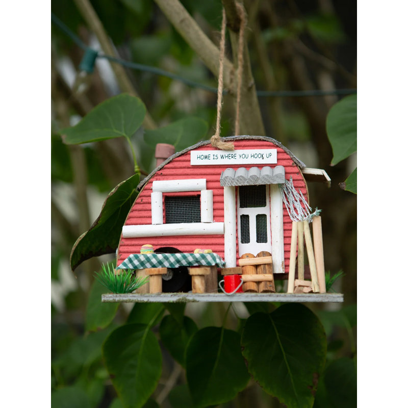 Maison d'oiseaux avec remorque rouge | Boîte à nid de jardin Vintage