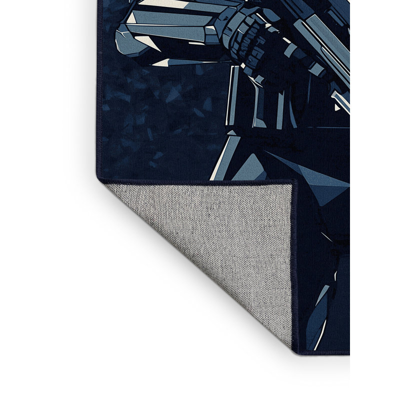 Tapis géométrique moderne gris lavable à la machine Wimberley, 7 x 9