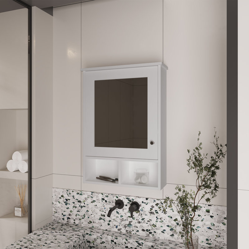 Armoire à pharmacie Gibson, salle de bain, Blanc / Blanc