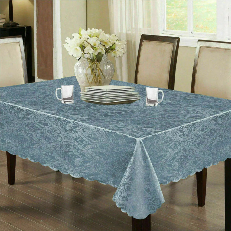 Jacquard Table Cloth Round, Silver