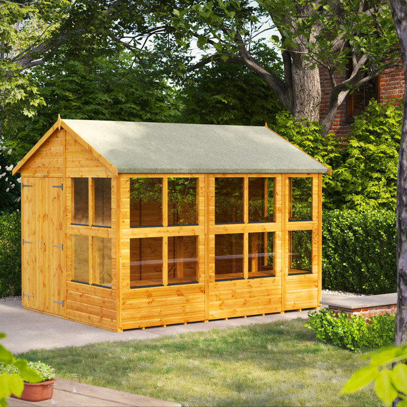 Powersheds 10 x 8ft Timber Tongue & Groove Potting Shed, Double Doors