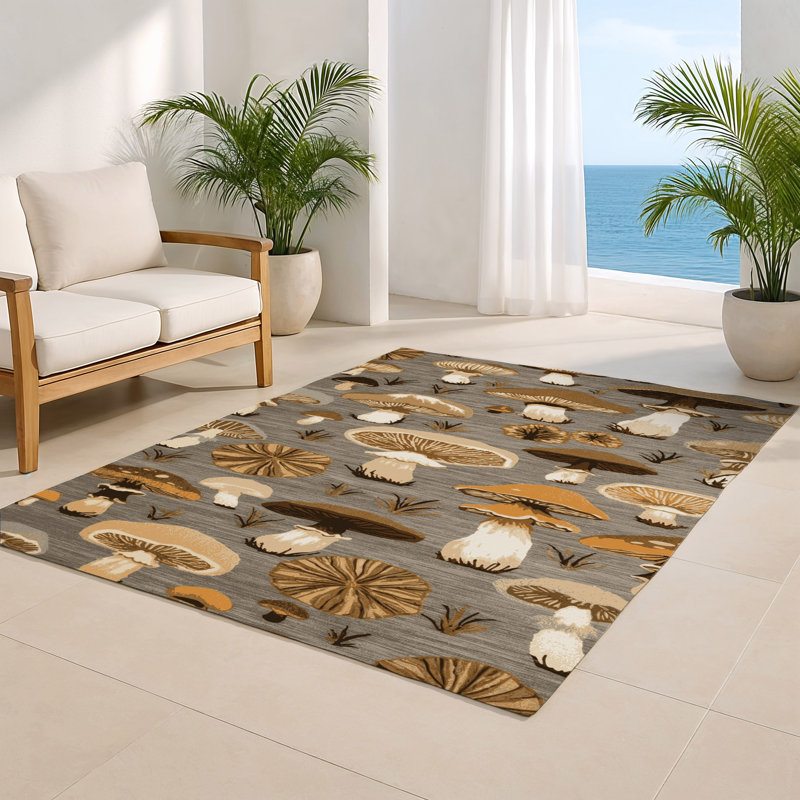 Tapis d'intérieur et d'extérieur brun Nature, Rectangulaire 2 pi x 3 pi