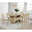 Ensemble de salle à manger à hauteur de comptoir 7 pièces Beige Oak