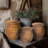 Set Of 3 Rustic Decorative Pots