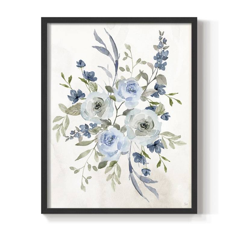 Sweet Blues I, reproduction encadrée - bois massif, H 15 po x l 12 po, Noir, noir, noir, noir