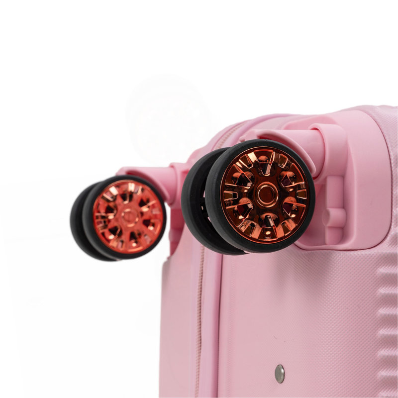 4 valises rigides 4 pièces, 4 roues pivotantes à 360 °, verrouillage par mot de passe, Pink