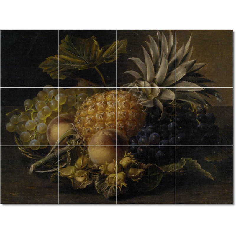 Carreau de céramique décorative 24 po x 18 po 6 po x 6 po, Johann Laurentz Jensen fleur W22695
