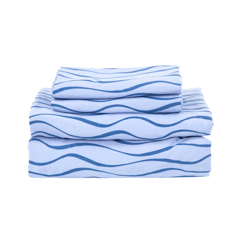 Blue Twin Microfiber Reversible Kids Bed in a Bag Set