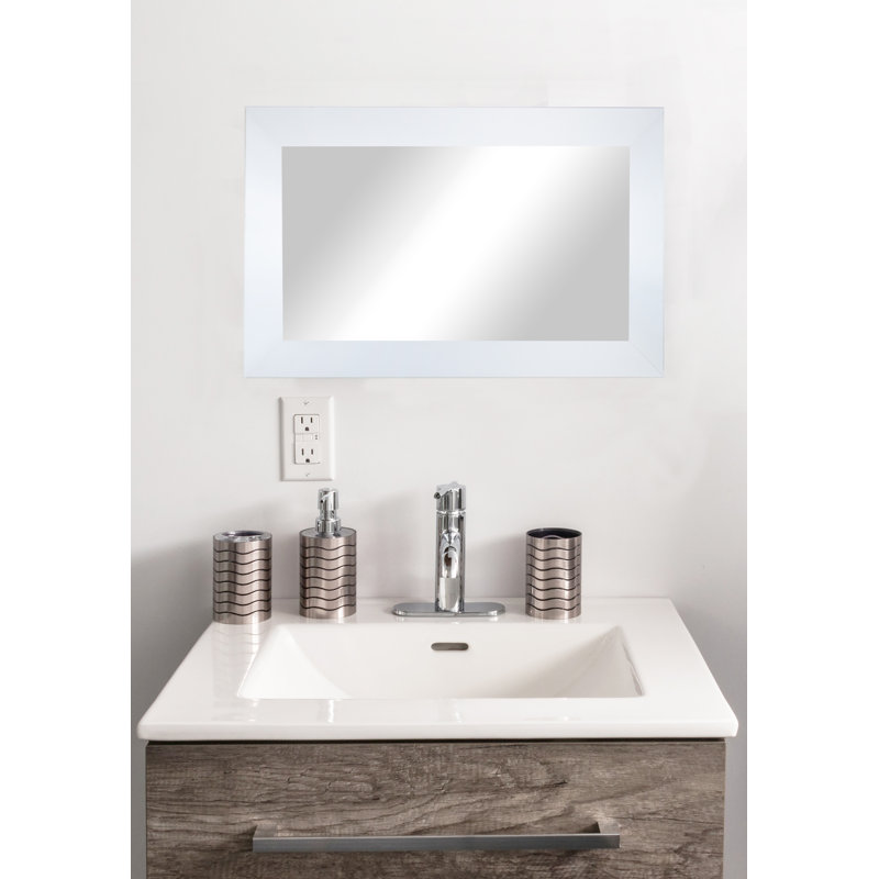 Miroir de salle de bain, 18 po x 33 po, Blanc