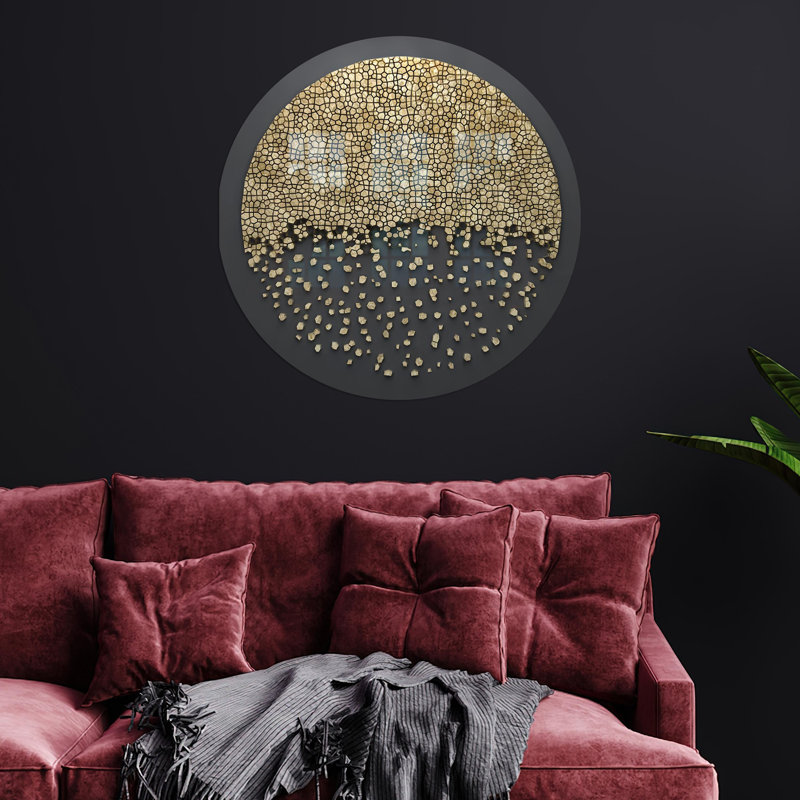 Superbe art mural moderne abstrait en verre trempé idéal pour un décor sophistiqué de maison ou de salon