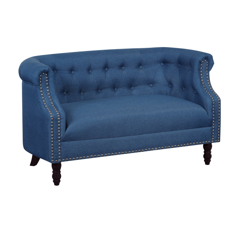 Acworth Upholstered 54'' Loveseat, Ocean Blue