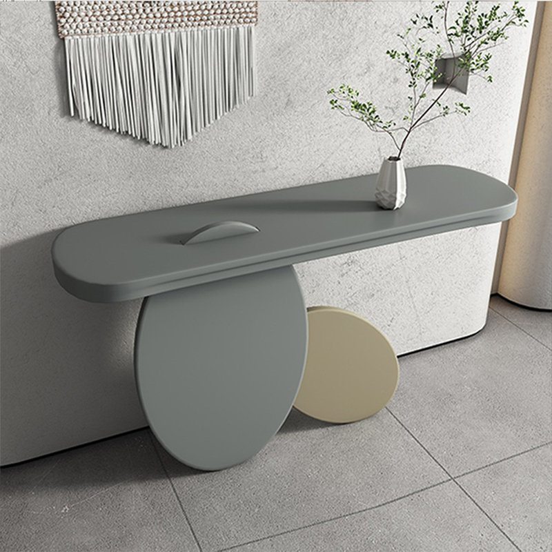 Console italienne de luxe minimaliste italienne, H 31,49 po x l 55,11 po x P 15,75 po, Gris, Gris