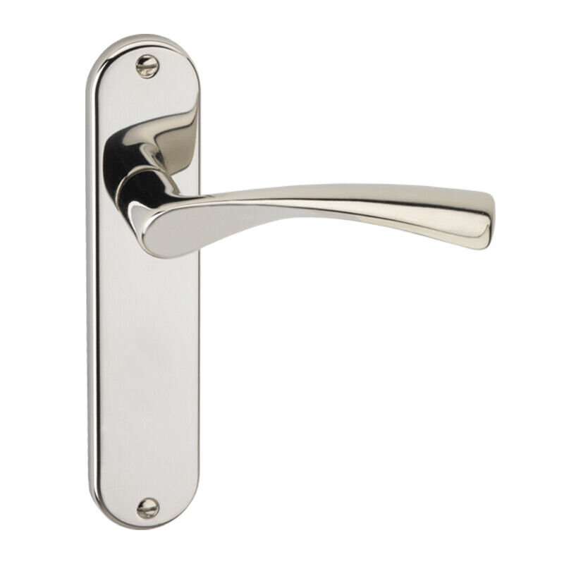 Door Handle, Polished Nickel Plain