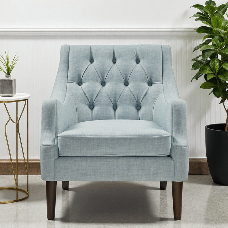 Chaise d'appoint Madison Park Qwen Dusty, Bleu cendré