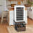 Mini Fridge Stand With Storage And Mobile Drawer Basket In Rustic Brown And Black
