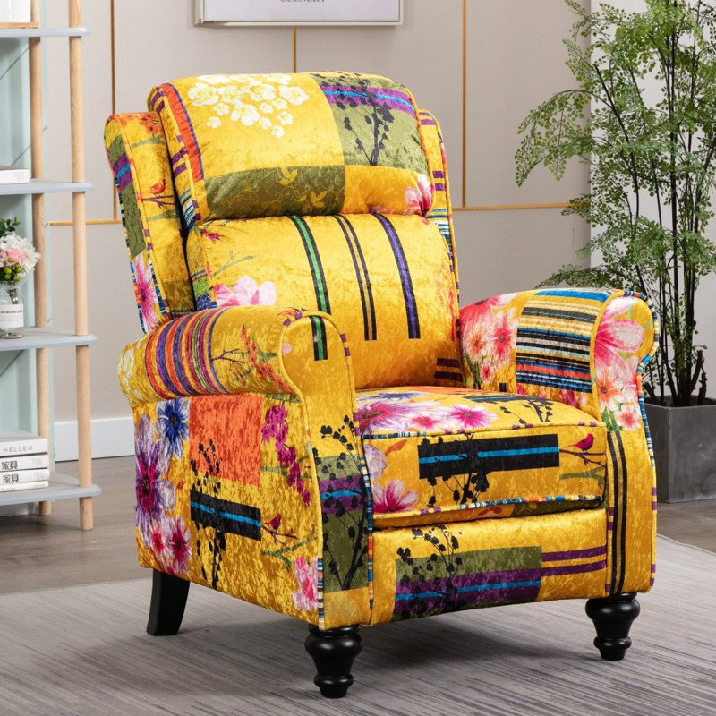 Rowena Manual Recliner, Gold
