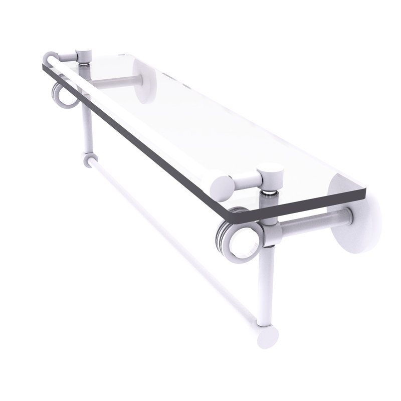 Tablette murale galerie de verre Margolis, H 6,7 po x l 22 po x p 5,8 po, Blanc mat