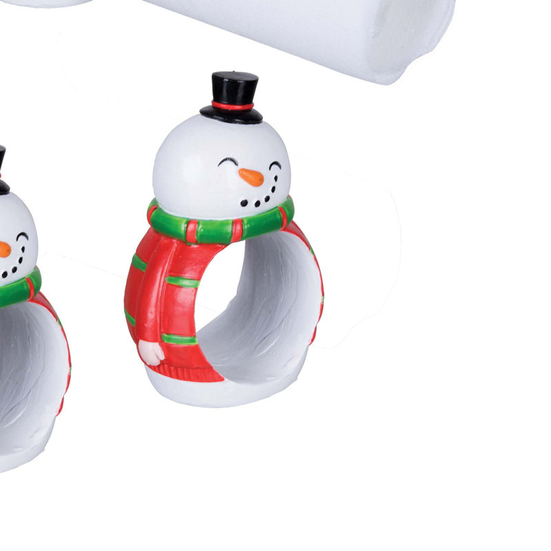 Snowman Napkin Ring Set of 4
