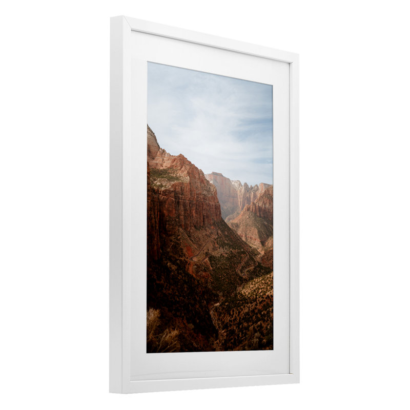 Vue imprenable sur le Canyon de Zion, impression sous verre, conception de Jade Sharp Photo, H 20 po x l 14 po