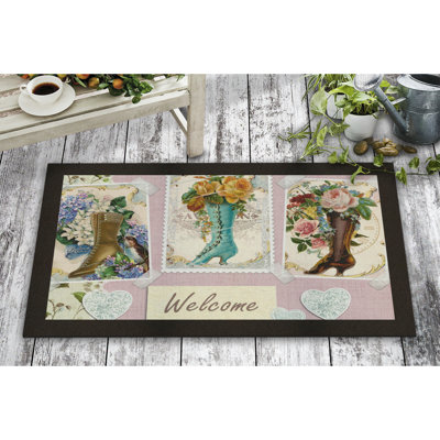 Durable PVC Doormat, 17.7 x 27.6 inches | 50% Nonwoven Felt / 50% PVC | Heavy-Duty Weather Resistance, Non-Slip Surface | Ideal for Indoor & Outdoor Use, Easy to Clean | Perfect for Entryways & Patios