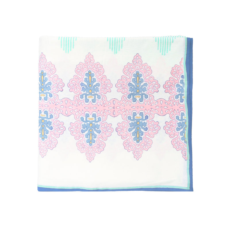 Filigree Tablecloth, White/Sorbet