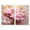 Pivoines roses et dorées dans un éclat - pivoines, art mural sur toile rose, ensemble de 2