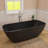 67' Freestanding Bathtub Resin Stone Soaking Bathtub Solid Surface Modern Tubs with Overflow and Pop-up Drain-125361582