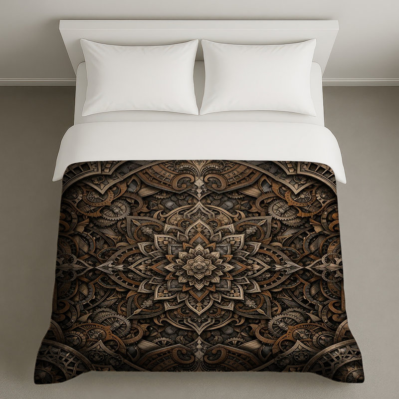 Housses de couette complexes Steampunk Mandala, Grand lit