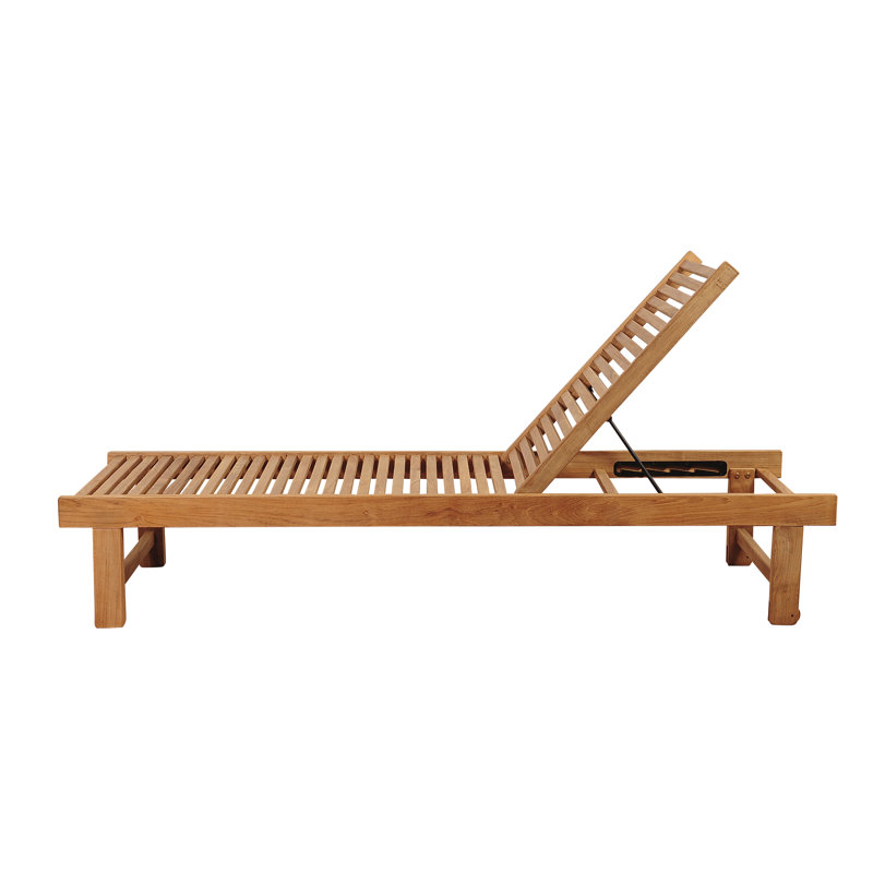 Chaise longue de patio en bois Cates
