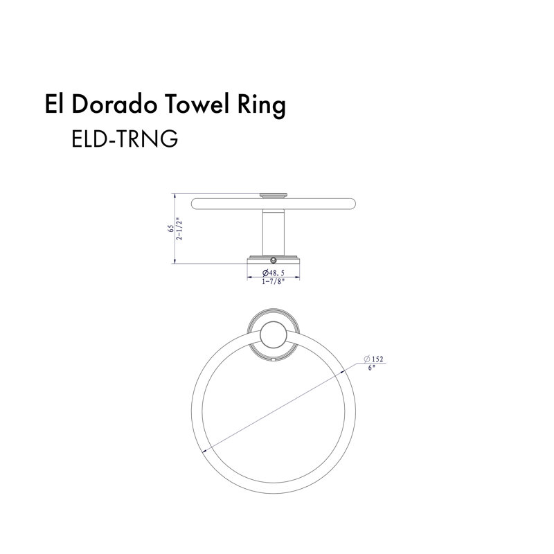 Towel Ring, Gun Metal