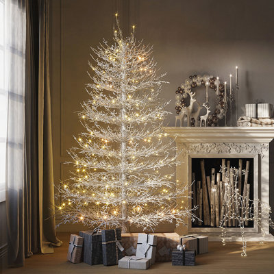 Sapin de Noël artificiel illuminé 6 pi avec branches enneigées et 420 lumières DEL chaudes, parfait pour les fêtes