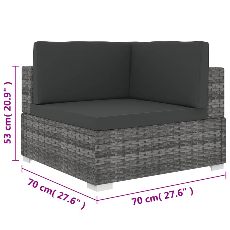 Elvane Patio Chair with Cushions, Black, Gray