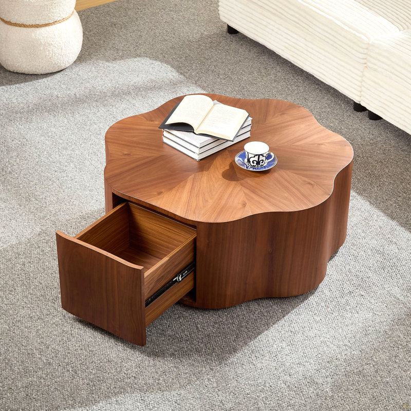 Table basse ronde en forme de pétale 35,43 pouces