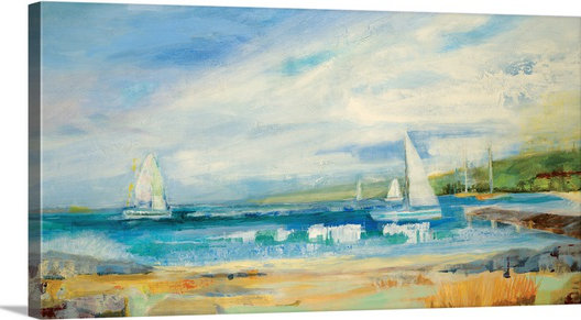 Martins Seaside Harbor I - Imprimé, H 15 po x l 30 po x P 1,5 po, Toile