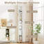 Armoire de rangement étroite pour salle de bain avec 2 portes, 2 tablettes ouvertes et porte-papier hygiénique blanc-132914726
