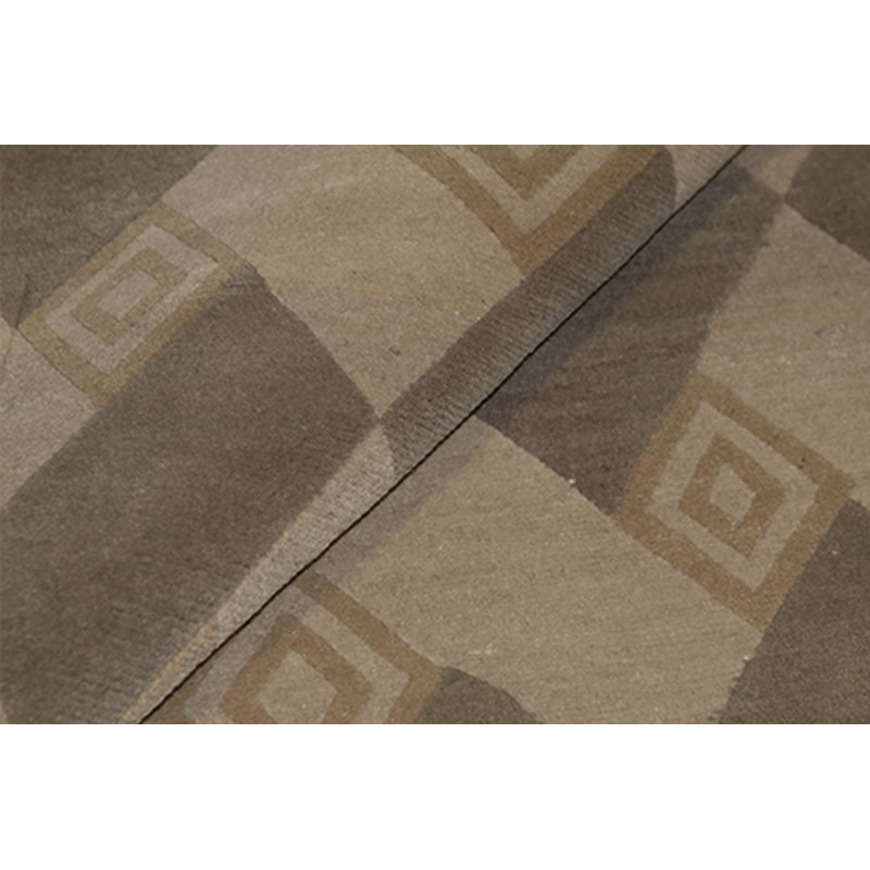 Hand-Knotted High-Quality Tan and Taupe Area Rug