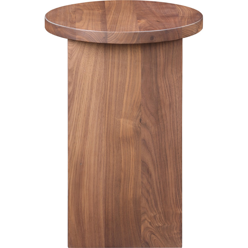 Shayne Solid Wood Abstract End Table, Brown
