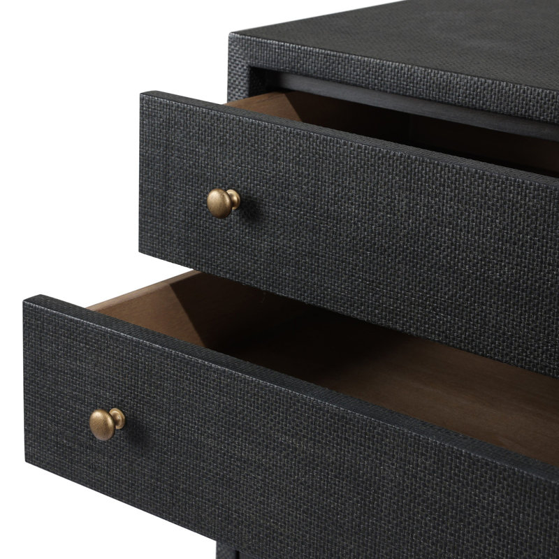 Fiona 5 - Drawer Solid Wood Dresser, Black