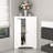 2-Door White Corner Storage Cabinet With Adjustable Shelf - Freestanding Narrow For Bathroom, Kitchen, Living Room, Bedroom 2 Doors Room Alluring