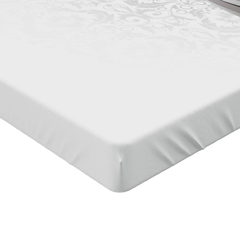 Drap-housse orange Ambesonne, Gris / gris pâle / damas blanc, Drap-housse pour lit simple TG