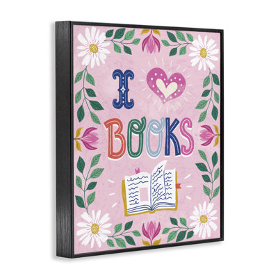 Floral I Love Books, estampe numérique, design par Vanessa Stoilova